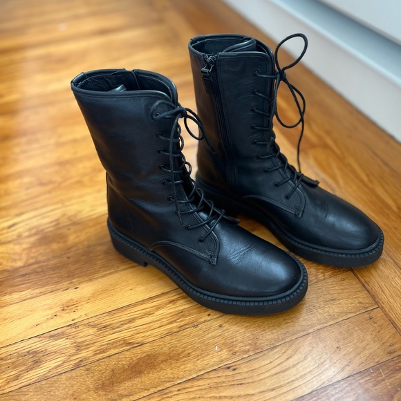 Vince Kady Lace-Up Leather Booties - 6M - Picture 2 of 12